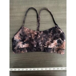 Lululemon Flow Y Bra Nulu Size 8 Diamond Dye Graphite Grey Pink Pastel Yoga